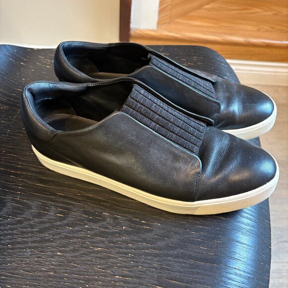 Vince Black Leather Sneakers - Picture 1 of 4